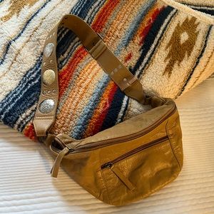 Free people tan studded crossbody.  Very gently used.